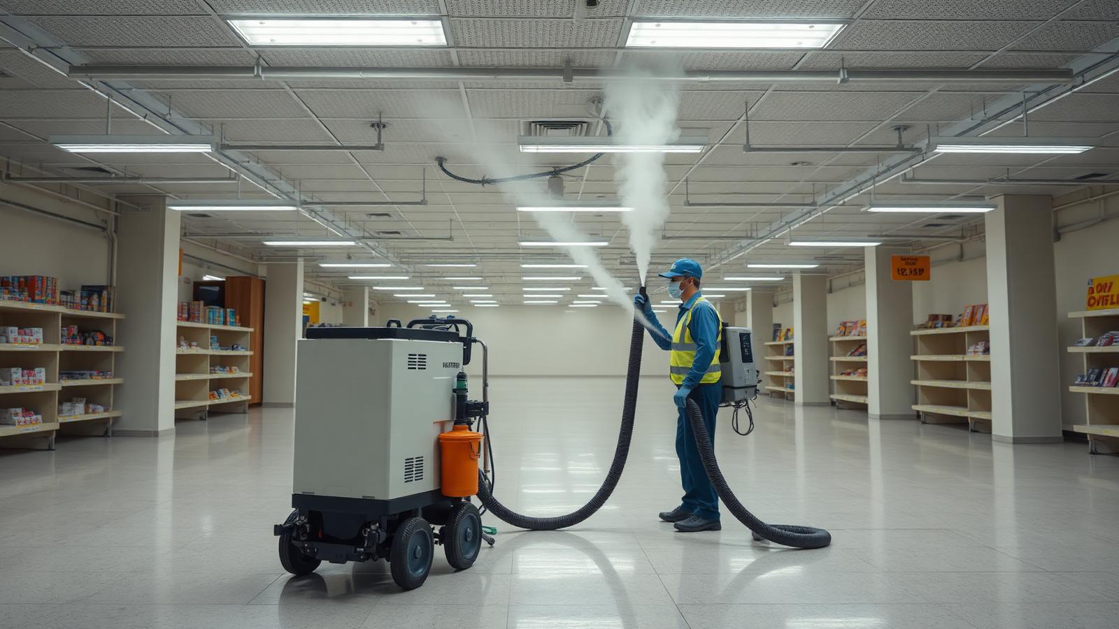 Bayline crew performing commercial odor removal at a Tampa Bay business