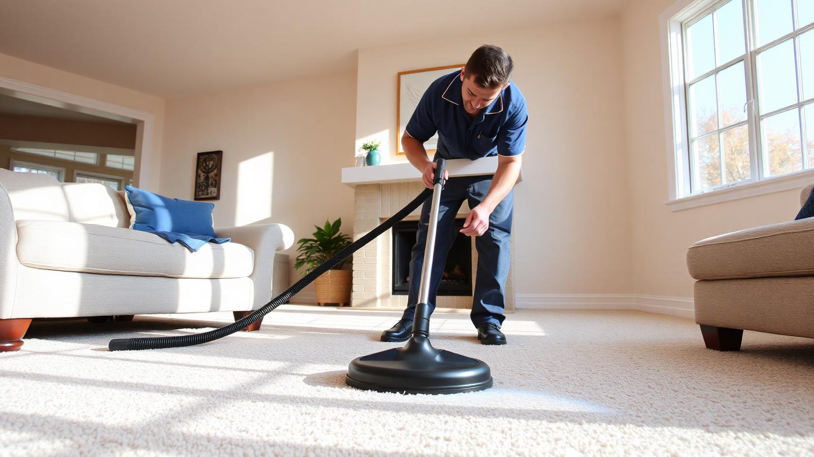 Bayline crew performing residential carpet cleaning in Tampa Bay