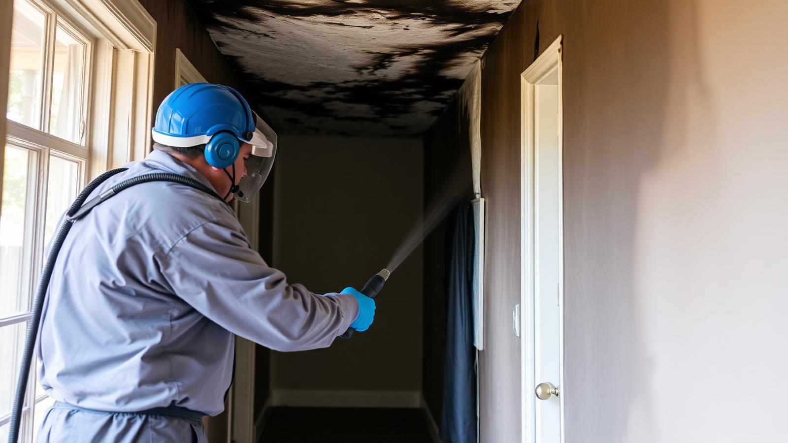 Bayline crew performing residential fire and smoke damage restoration in Tampa Bay
